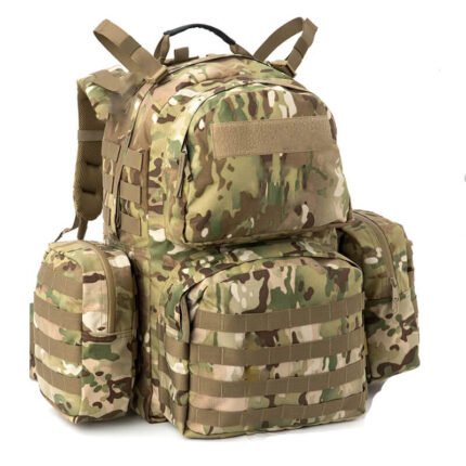 TD-104 | Heavy-Duty 50L Modular Military Tactical Backpack – 3-in-1 Waterproof Rucksack with Detachable Side Pouches